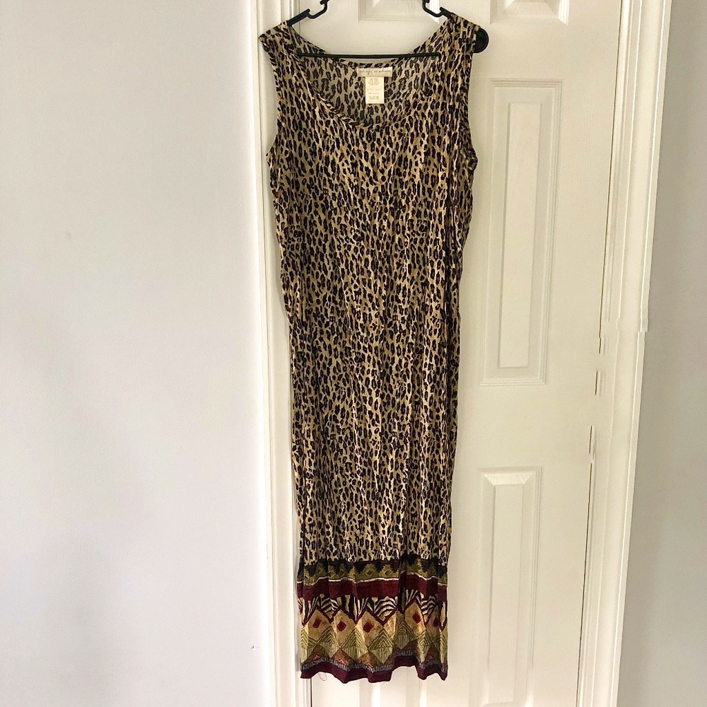 Vintage 70s Ship'n Shore Cheetah Maxi Dress